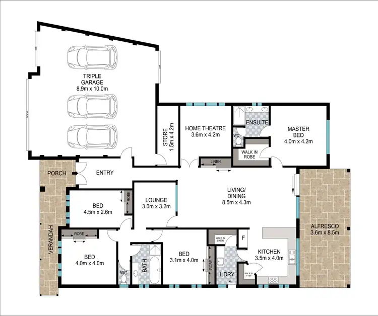 Floorplan of Homely house listing, 10 Arnold Link, Australind WA 6233