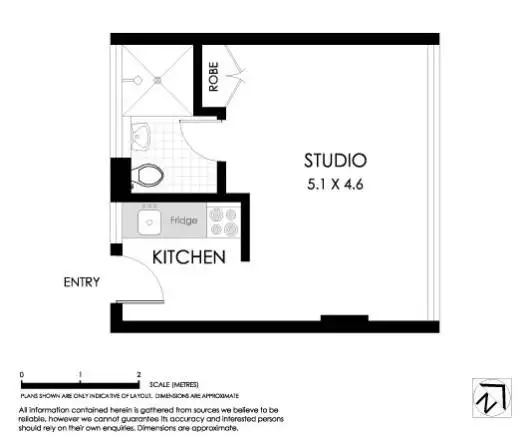 Floorplan of Homely studio listing, Level 3/3b/51 Bayswater Road, Rushcutters Bay NSW 2011