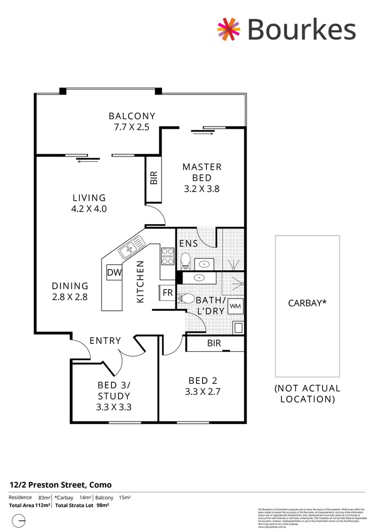 Floorplan of Homely unit listing, 12/2 Preston Street, Como WA 6152