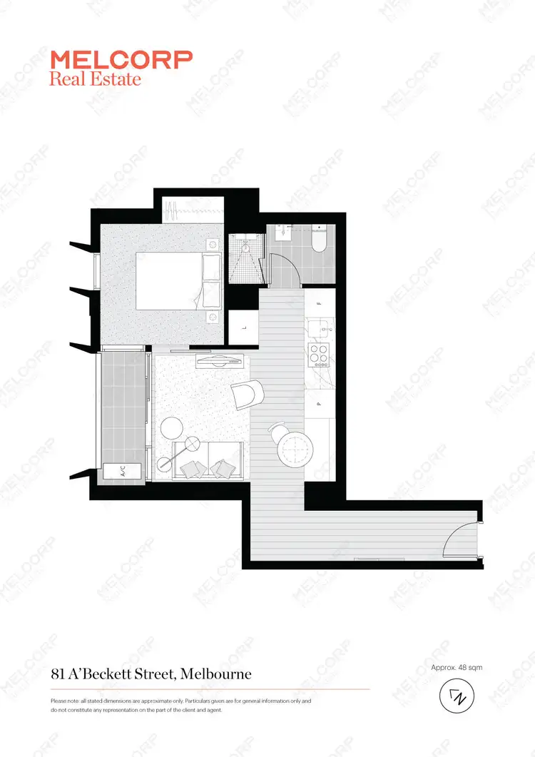 Floorplan of Homely apartment listing, 3409/81 A'beckett Street, Melbourne VIC 3000