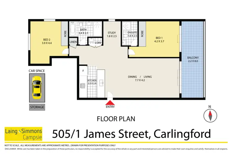 Floorplan of Homely apartment listing, 505/1 James Street, Carlingford NSW 2118