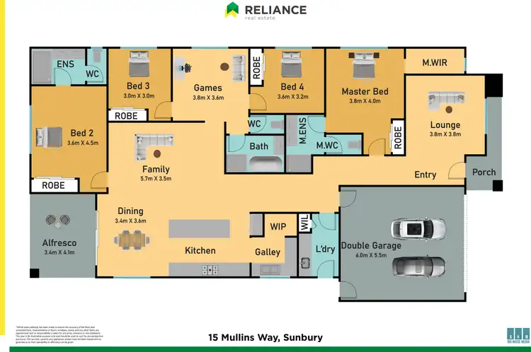Floorplan of Homely house listing, 15 Mullins Way, Sunbury VIC 3429