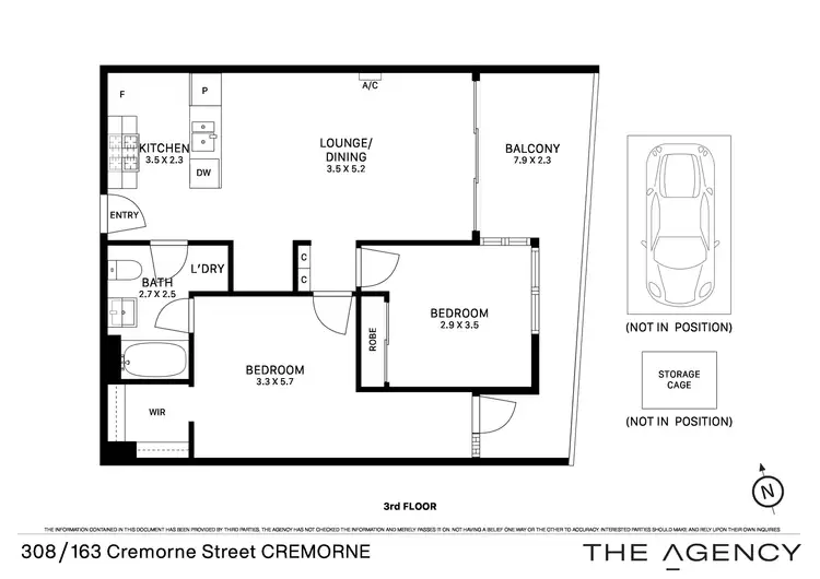 Floorplan of Homely apartment listing, 308/163 Cremorne Street, Cremorne VIC 3121