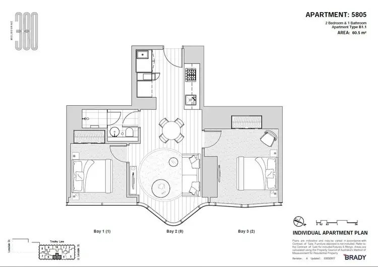 Floorplan of Homely apartment listing, 5805/371 Little Lonsdale Street, Melbourne VIC 3000