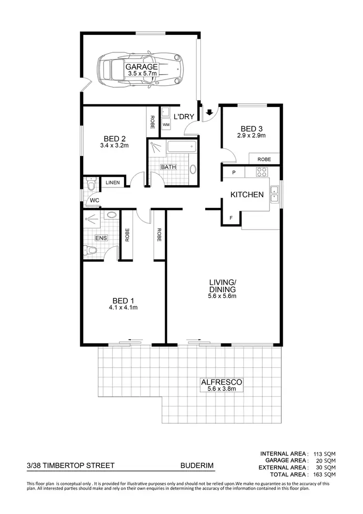 Floorplan of Homely townhouse listing, 3/38 Timbertop Street, Buderim QLD 4556