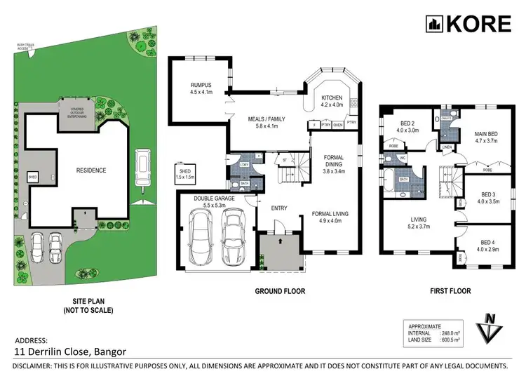 Floorplan of Homely house listing, 11 Derrilin Close, Bangor NSW 2234