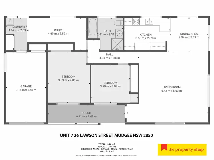 Floorplan of Homely unit listing, 7/26 Lawson Street, Mudgee NSW 2850