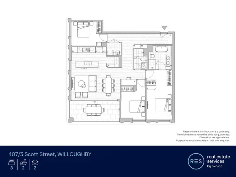 Floorplan of Homely apartment listing, 407/3 Scott Street, Willoughby NSW 2068