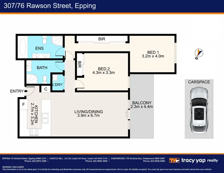 Floorplan of Homely apartment listing, 307/76 Rawson Street, Epping NSW 2121