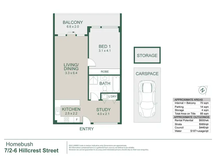 Floorplan of Homely apartment listing, 7/2-6 Hillcrest Street, Homebush NSW 2140