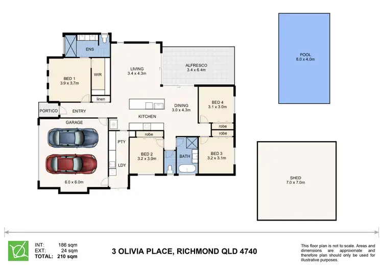 Floorplan of Homely house listing, 3 Olivia Place, Richmond QLD 4740