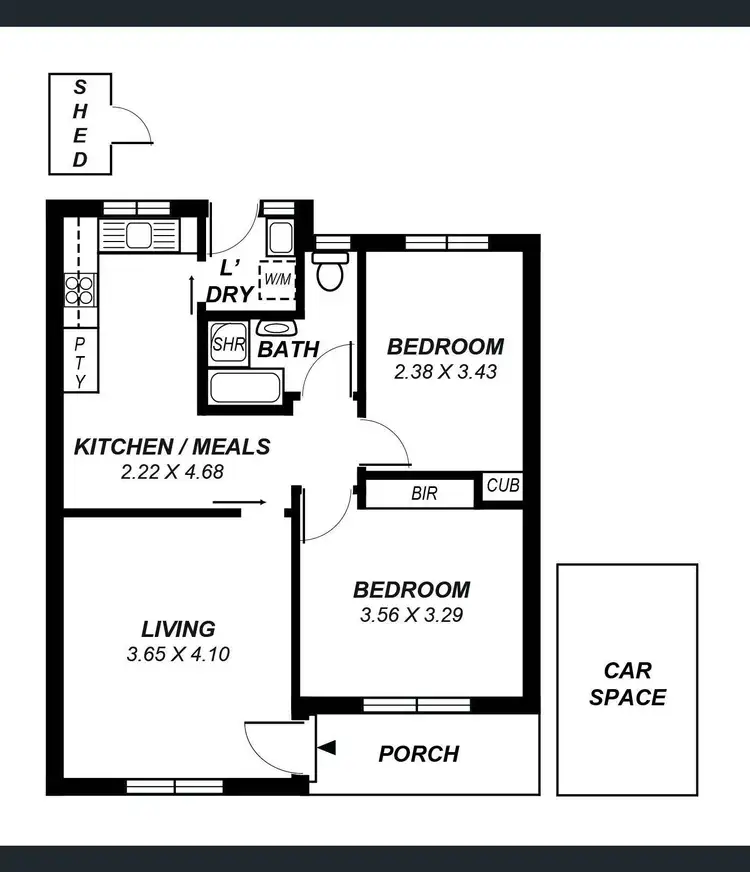 Floorplan of Homely unit listing, 2/56 John Street, Ascot Park SA 5043