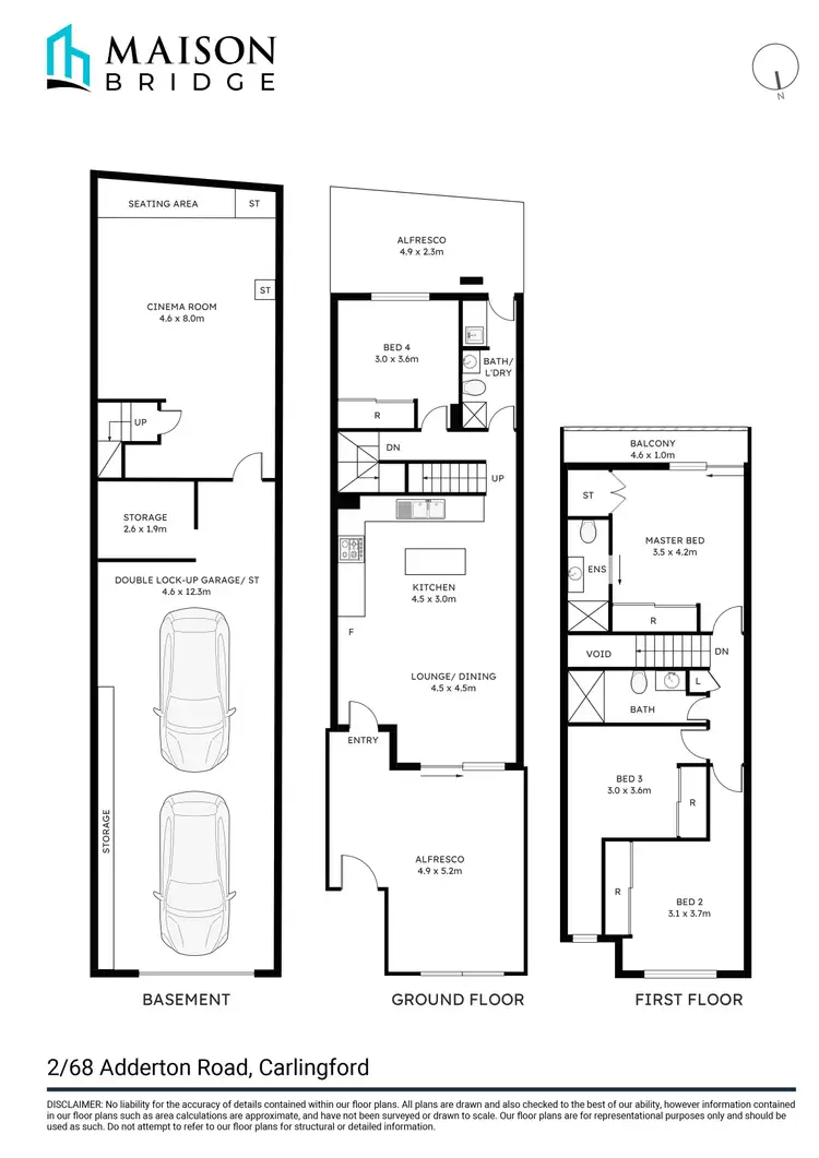 Floorplan of Homely townhouse listing, 2/68 Adderton Road, Carlingford NSW 2118