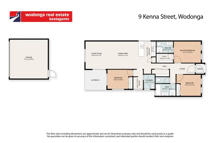 Floorplan of Homely house listing, 9 Kenna Street, Wodonga VIC 3690