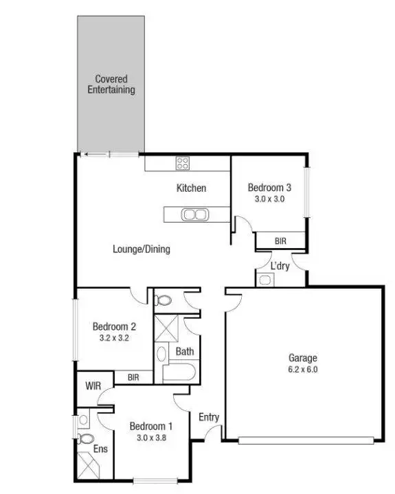 Floorplan of Homely semi-detached listing, 1/49 Marblewood Circuit, Mount Low QLD 4818