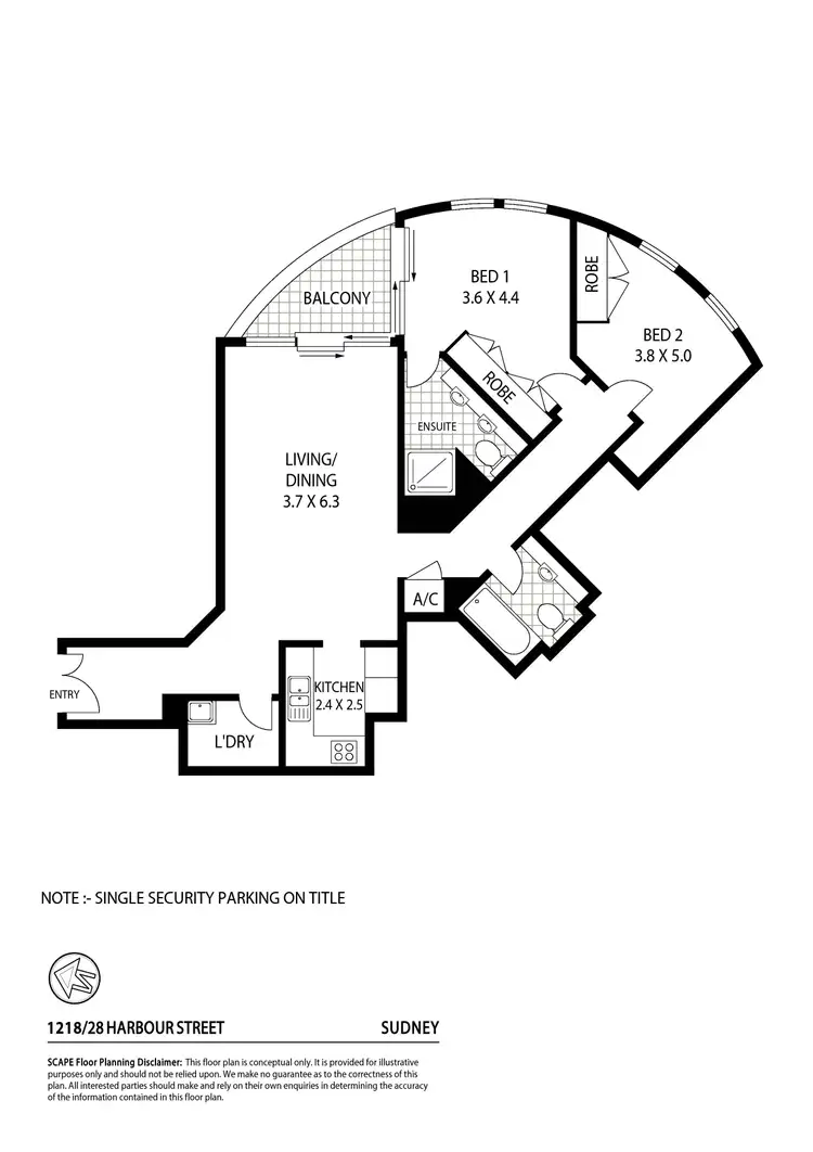 Floorplan of Homely apartment listing, 1218/28 Harbour Street, Sydney NSW 2000