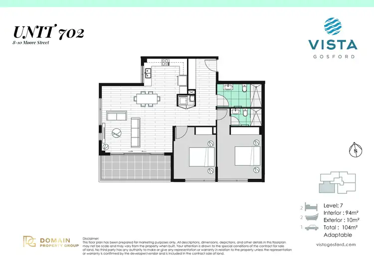 Floorplan of Homely apartment listing, 702/8-10 Moore Street, West Gosford NSW 2250