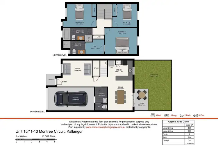 Floorplan of Homely townhouse listing, 15/11 Montree Circuit, Kallangur QLD 4503