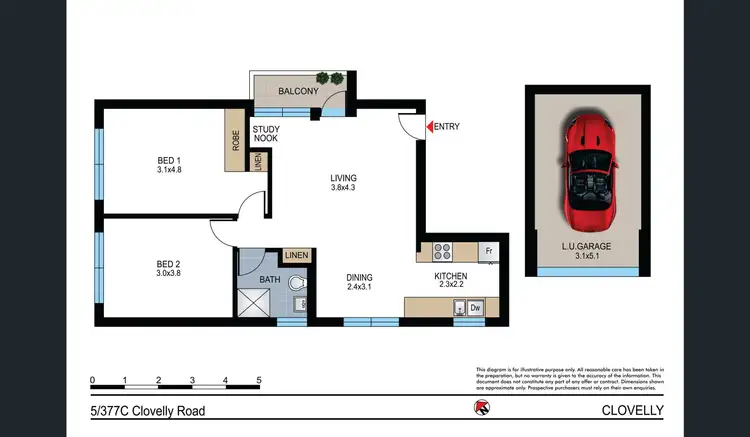 Floorplan of Homely apartment listing, 377C Clovelly Road, Clovelly NSW 2031