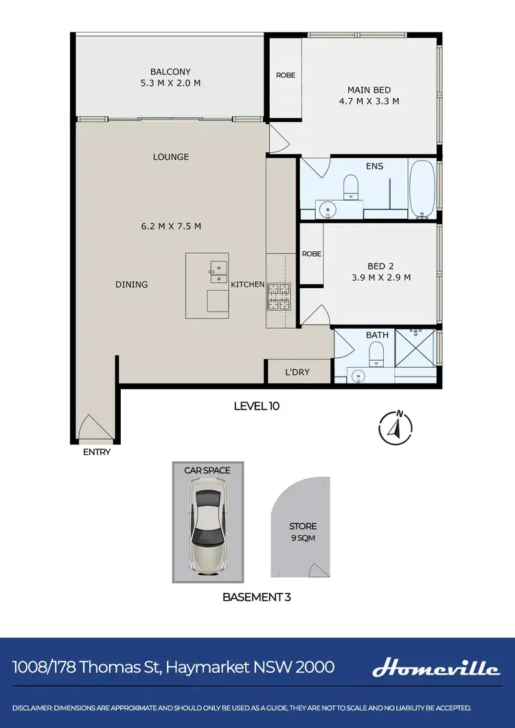 Floorplan of Homely apartment listing, 1008/178 Thomas Street, Haymarket NSW 2000