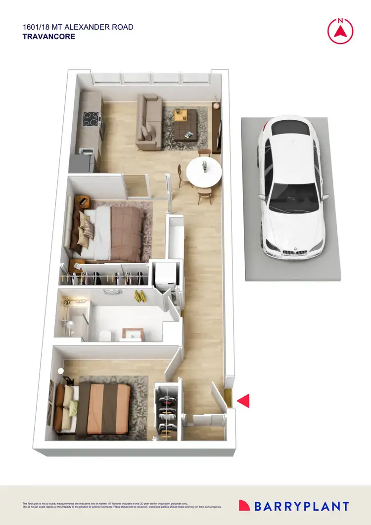 Floorplan of Homely apartment listing, 1601/18 Mt Alexander Road, Travancore VIC 3032