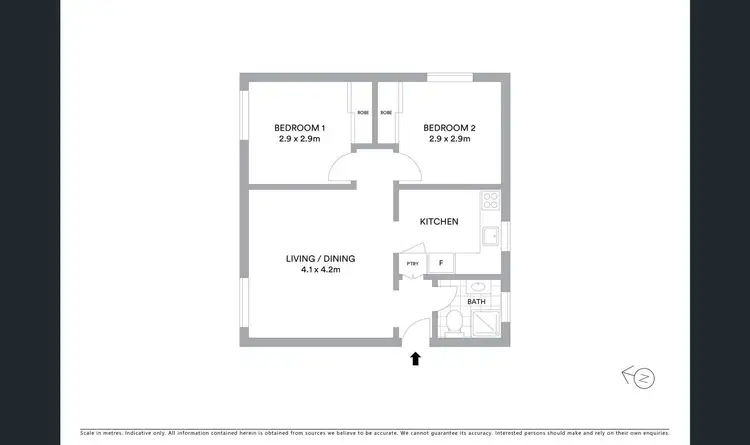 Floorplan of Homely unit listing, 1/16 Walsh Place, Curtin ACT 2605