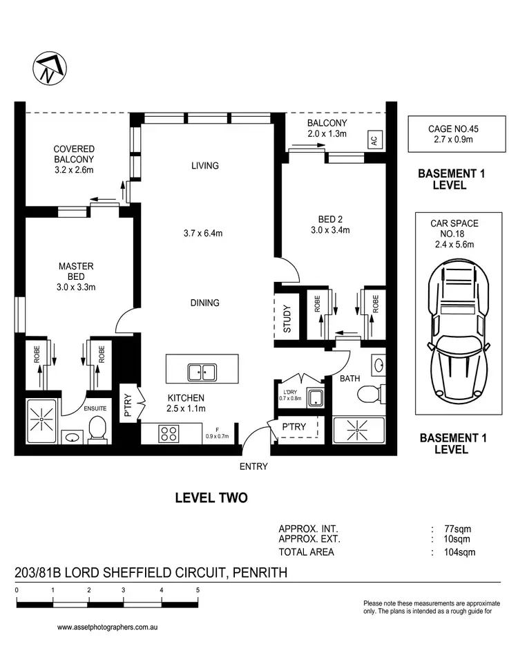 Floorplan of Homely apartment listing, 203/81B Lord Sheffield Circuit, Penrith NSW 2750