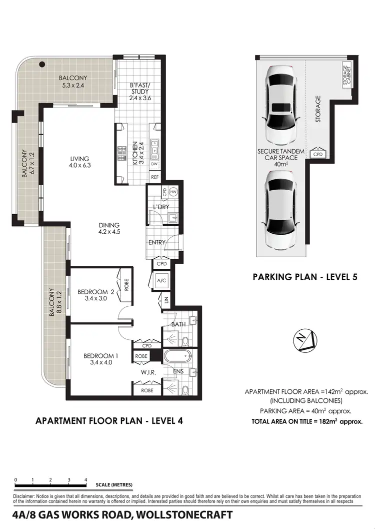 Floorplan of Homely apartment listing, 4A/8 Gas Works Road, Wollstonecraft NSW 2065