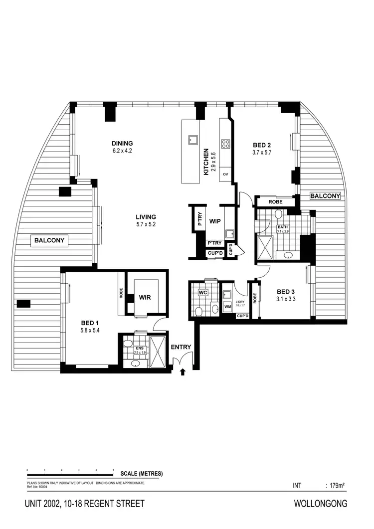 Floorplan of Homely unit listing, 2001/10-18 Regent Street, Wollongong NSW 2500