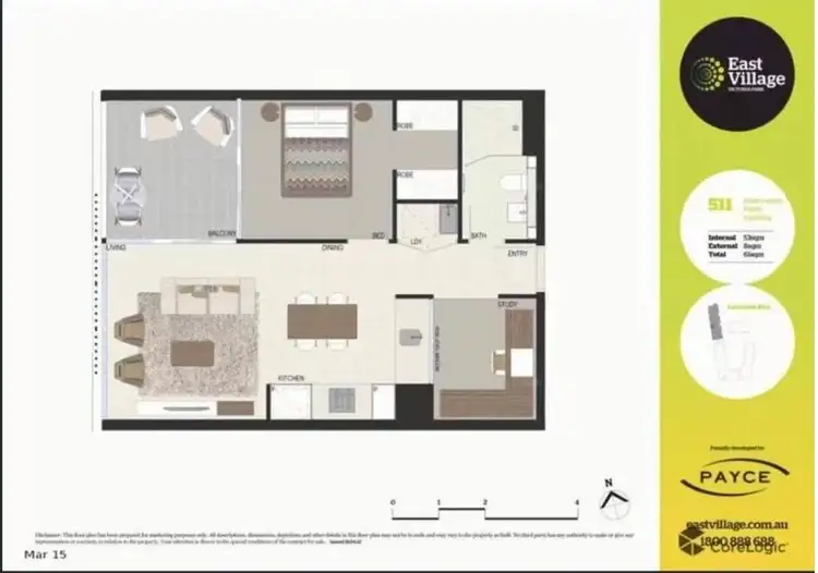 Floorplan of Homely apartment listing, 511/2 Defries Avenue, Zetland NSW 2017