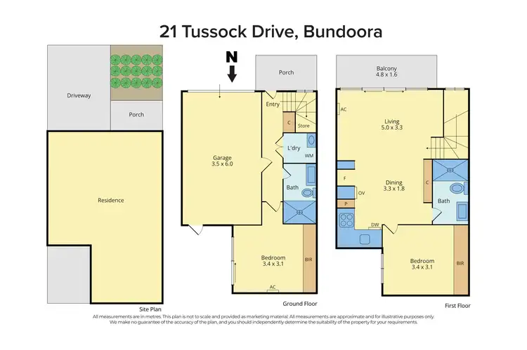 Floorplan of Homely townhouse listing, 21 Tussock Drive, Bundoora VIC 3083