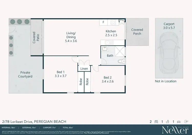 Floorplan of Homely apartment listing, 2/78 Lorikeet Drive, Peregian Beach QLD 4573