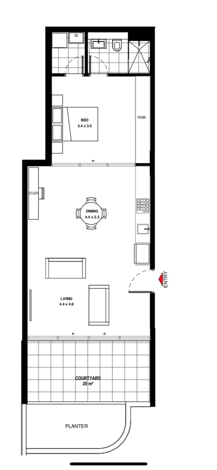 Floorplan of Homely apartment listing, Level G/24/93 Regent Street, Kogarah NSW 2217