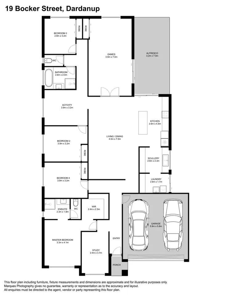 Floorplan of Homely house listing, 19 Bocker Street, Dardanup WA 6236