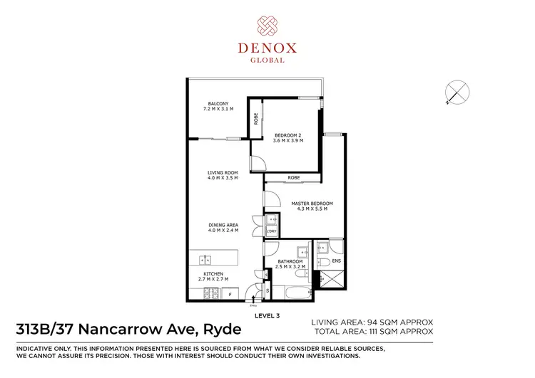 Floorplan of Homely apartment listing, 313B/37 Nancarrow Avenue, Ryde NSW 2112
