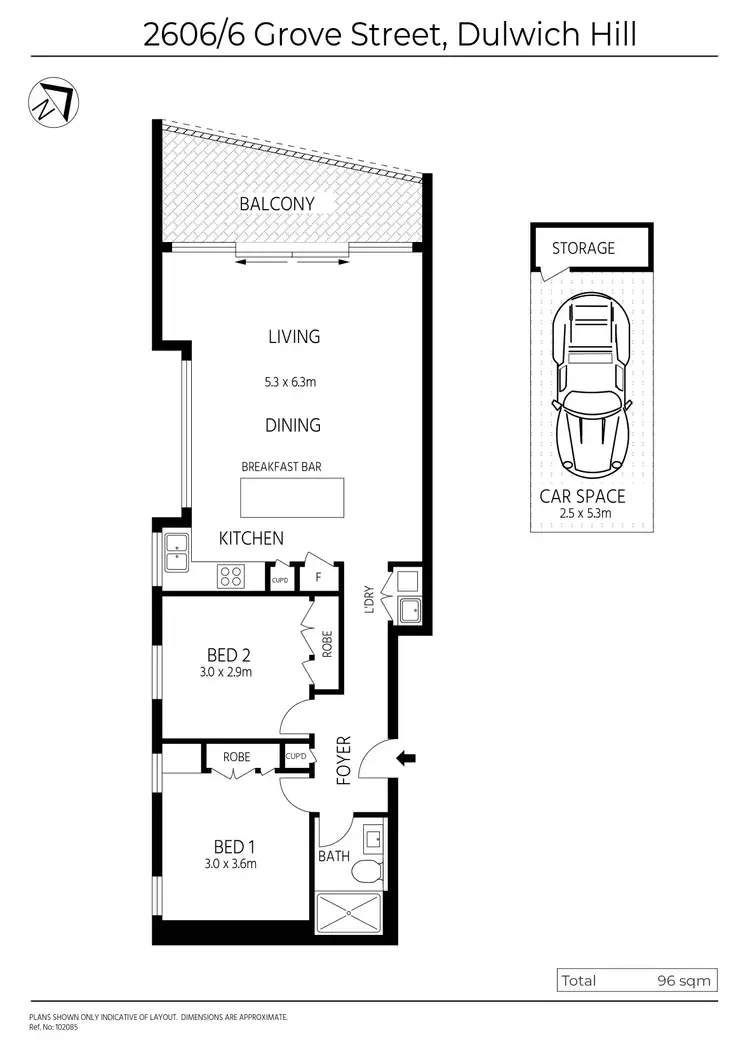 Floorplan of Homely apartment listing, 2606/6 Grove Street, Dulwich Hill NSW 2203