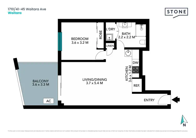 Floorplan of Homely apartment listing, 1710/41-45 Waitara Avenue, Waitara NSW 2077