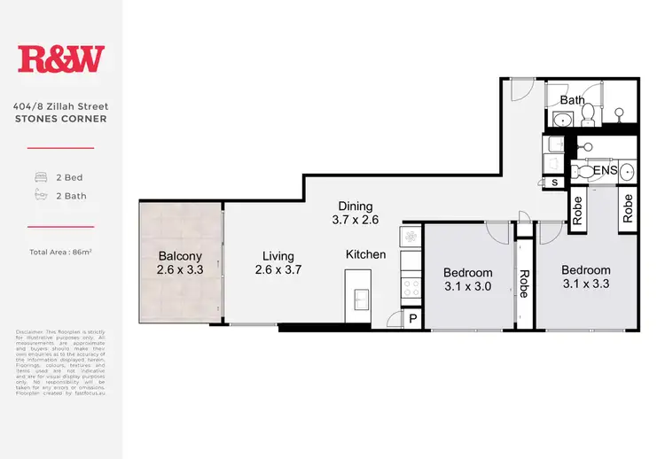 Floorplan of Homely apartment listing, 404/8 Zillah Street, Stones Corner QLD 4120