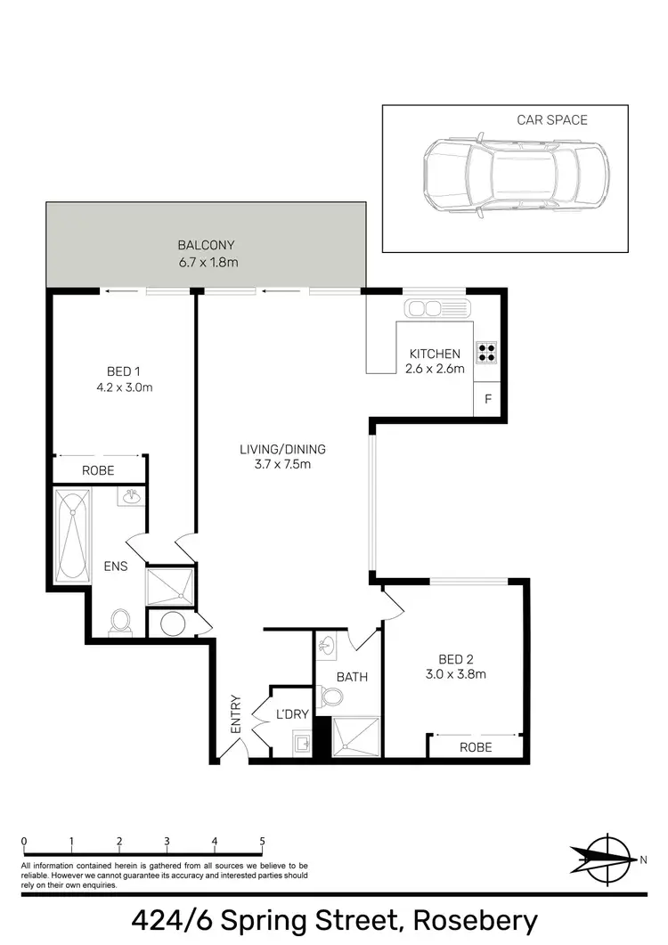 Floorplan of Homely apartment listing, 424/6 Spring Street, Rosebery NSW 2018