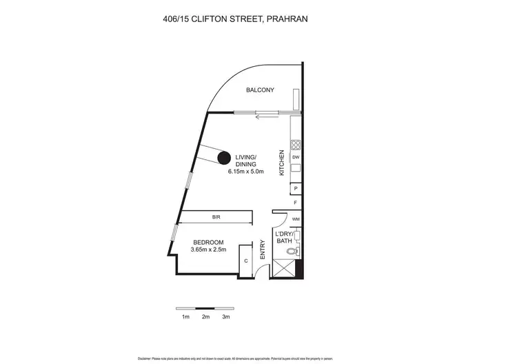 Floorplan of Homely apartment listing, 406/15 Clifton Street, Prahran VIC 3181
