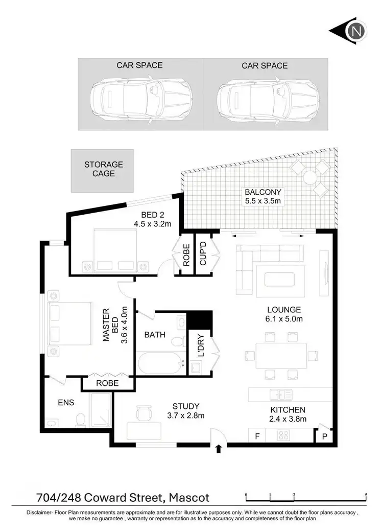 Floorplan of Homely unit listing, 704/248 Coward Street, Mascot NSW 2020