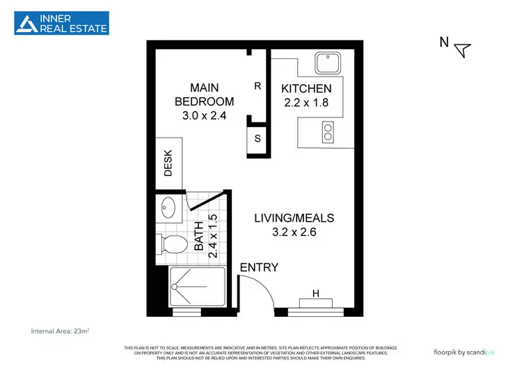 Floorplan of Homely studio listing, 612/500 Flinders Street, Melbourne VIC 3000
