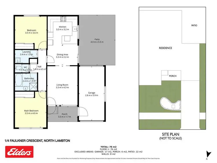 Floorplan of Homely semi-detached listing, 1/4 Faulkner Crescent, North Lambton NSW 2299