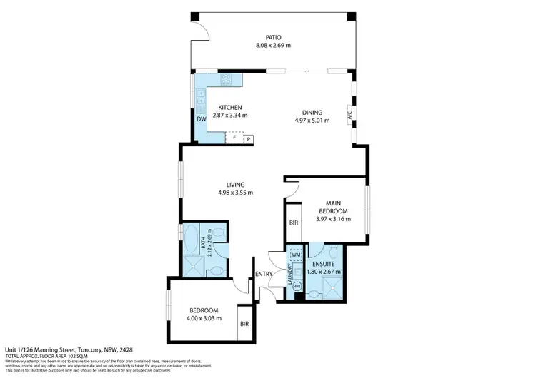 Floorplan of Homely unit listing, 1/126 Manning Street, Tuncurry NSW 2428