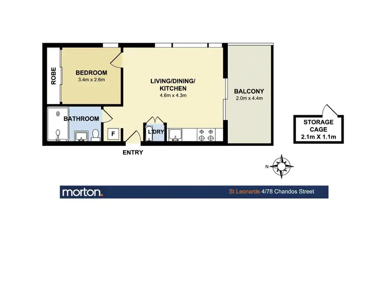 Floorplan of Homely apartment listing, 4/78 Chandos Street, St Leonards NSW 2065