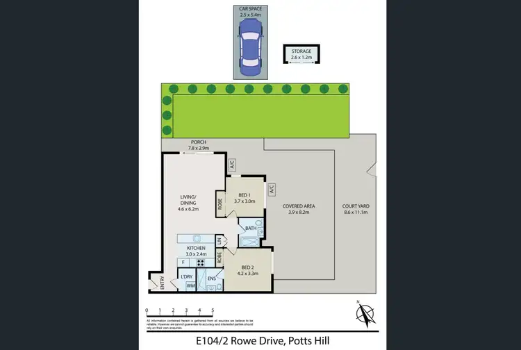 Floorplan of Homely apartment listing, 104E/2 Rowe Drive, Potts Hill NSW 2143