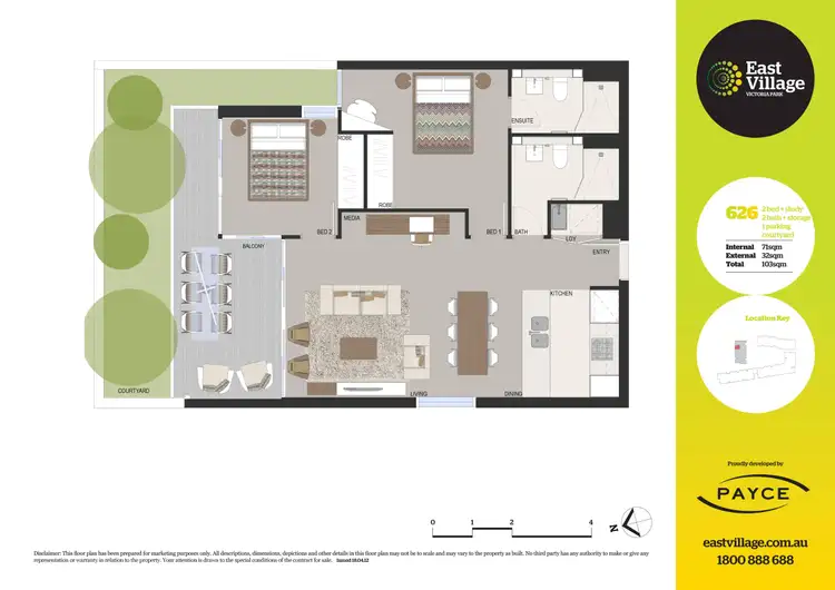 Floorplan of Homely apartment listing, 626/2B Defries Avenue, Zetland NSW 2017