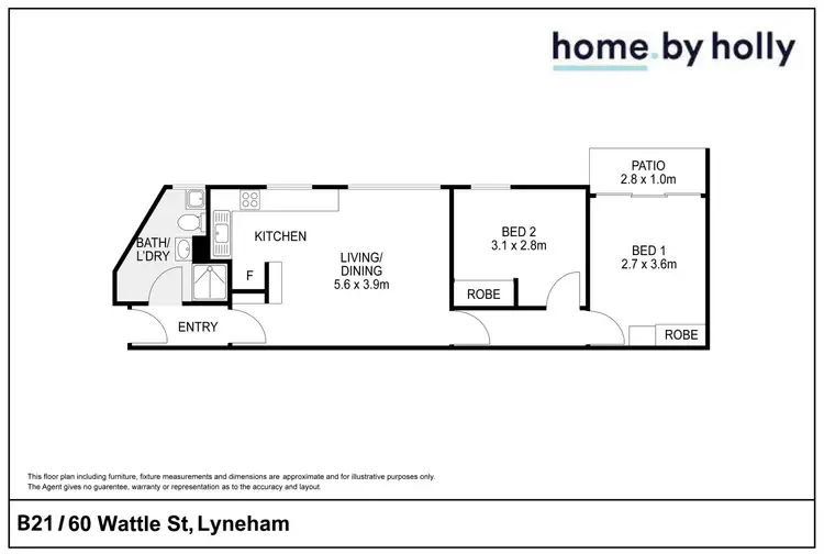 Floorplan of Homely unit listing, B21/58 - 60 Wattle Street, Lyneham ACT 2602