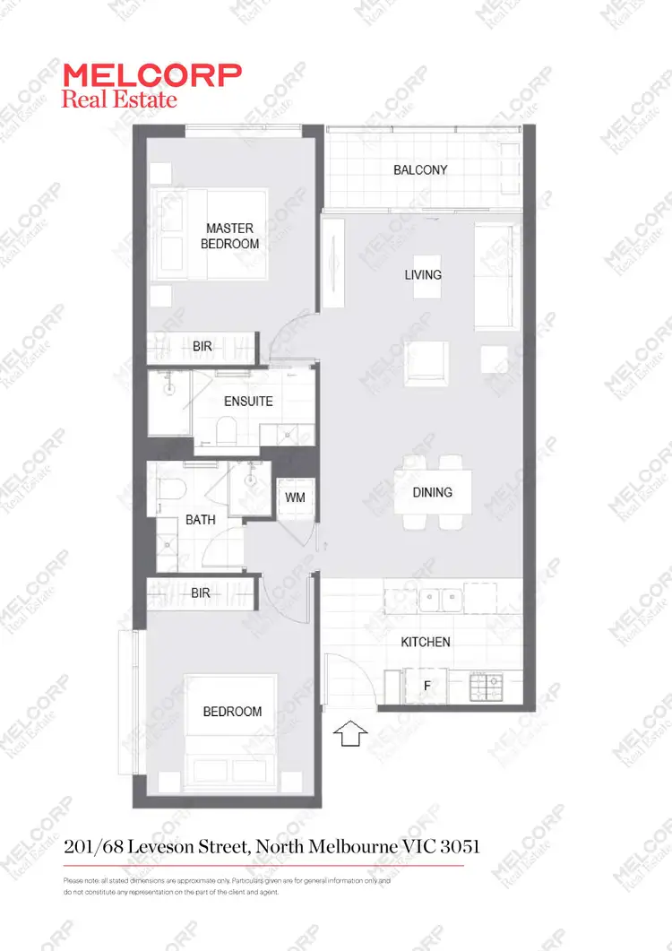 Floorplan of Homely apartment listing, 201/68 Leveson Street, North Melbourne VIC 3051