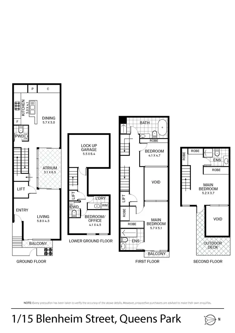 Floorplan of Homely townhouse listing, 1/15 Blenheim Street, Queens Park NSW 2022